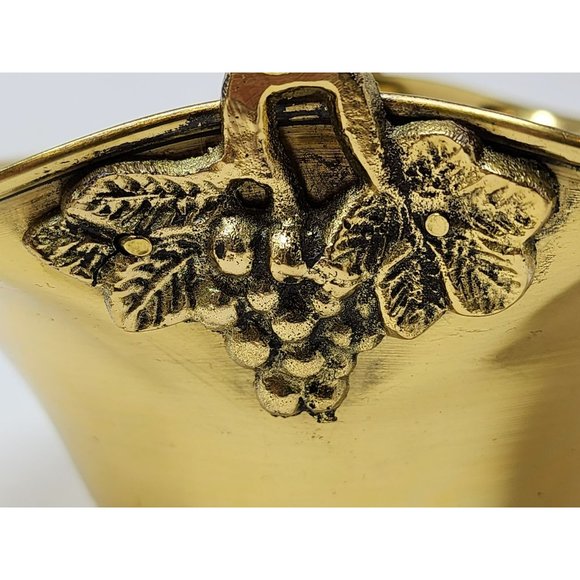 Vintage Brass Basket With Grapes‎ And Leaves Cluster Design Made In India - Picture 8 of 12